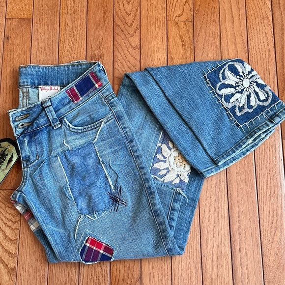 Vintage Rebel Low-Rise Patch Jeans - Picture 1 of 12